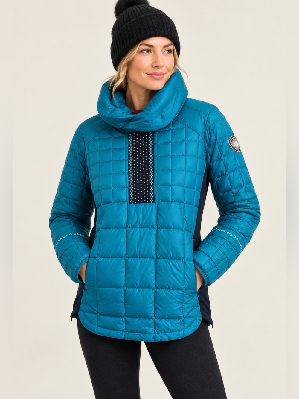 Alp N Rock Down Quilted Puffer Jacket M Side Zip Ski Alpine Swiss Gorpcore Hike